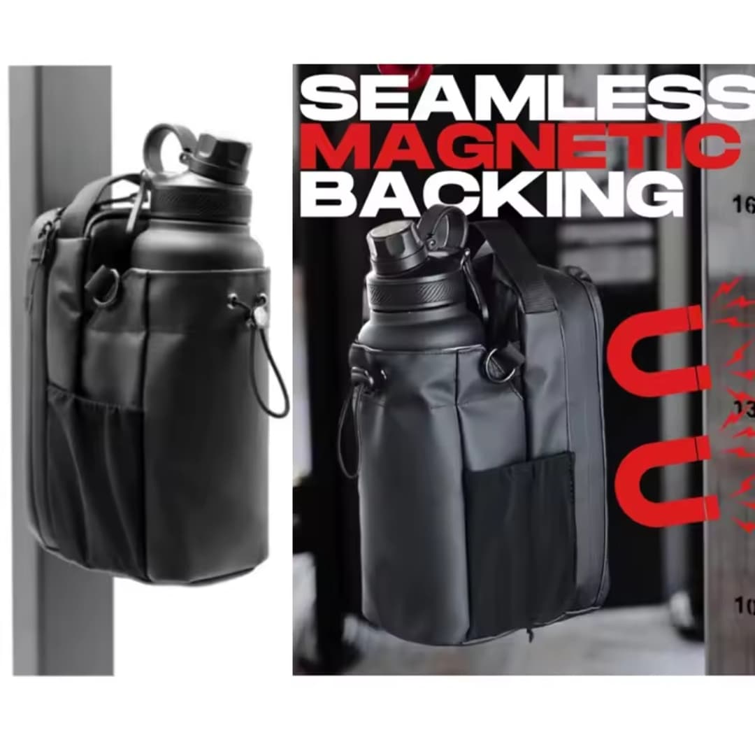 Magnetic Water Bottle Holder – Hands-Free Gym & Outdoor Pouch